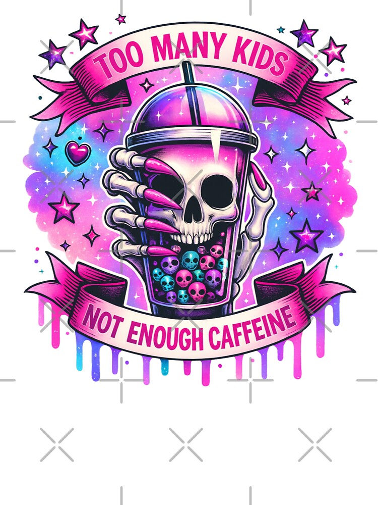 Pastel Goth Coffee Skull | Vaporwave Skeleton Cup Neon Caffeine Art by Mini Conceptos
