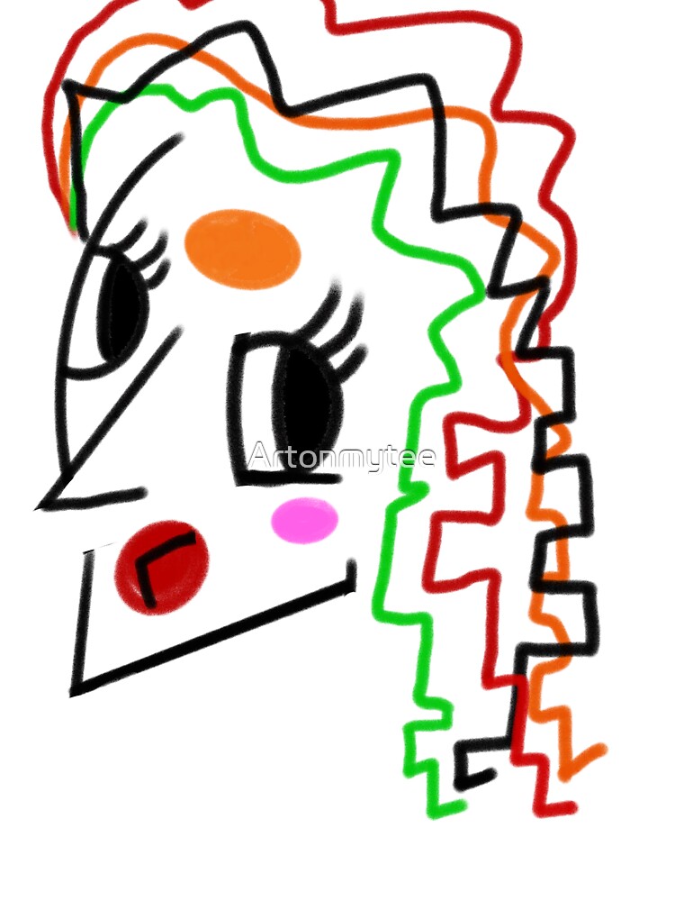 Line Art Modern cubist Womans face with side eye|  Abstract Bold Colors by Artonmytee