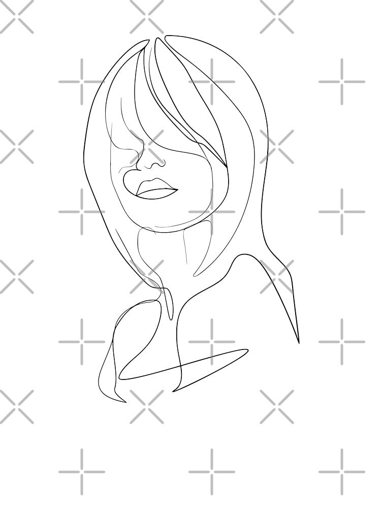 Sexy woman face continuous line by Almusawwir