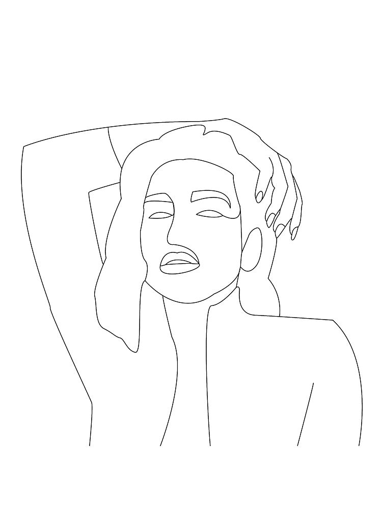Line Art Woman Portrait by newera-lineart