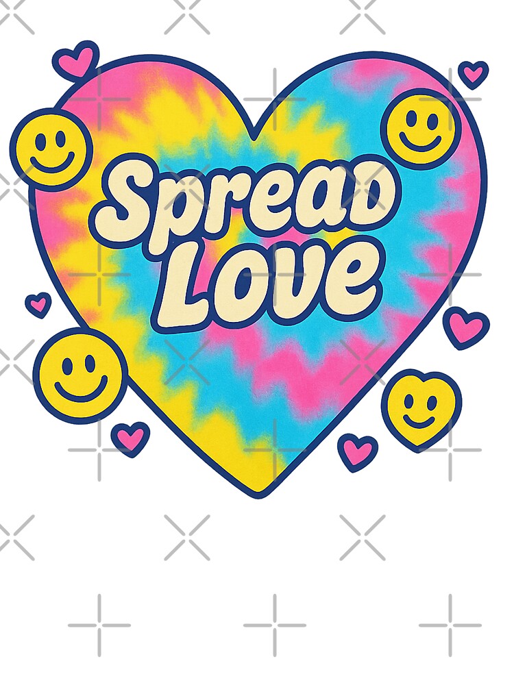 Spread Love Neon Tie-Dye Heart – Bubble Type by FTS-Studio