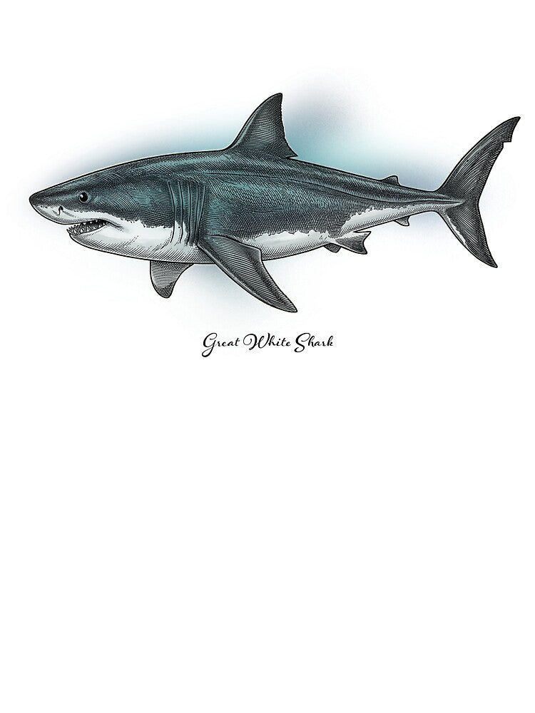 Great White Shark by Laughing Devil Tees