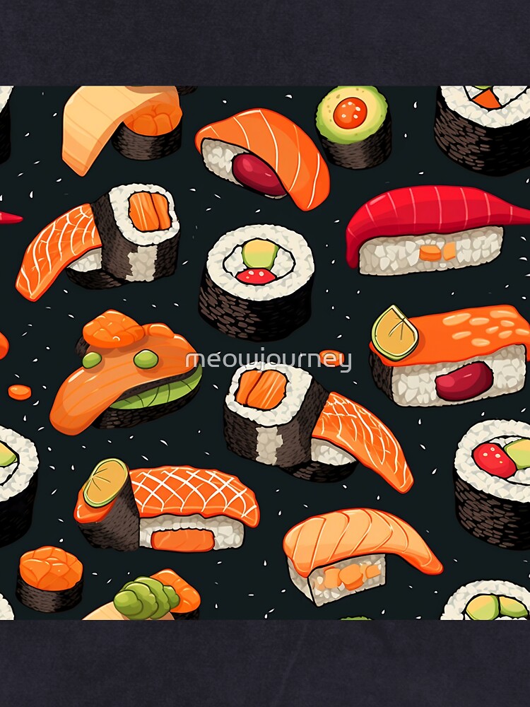 Sushi Delight: Delectable Japanese Cuisine Pattern by meowjourney