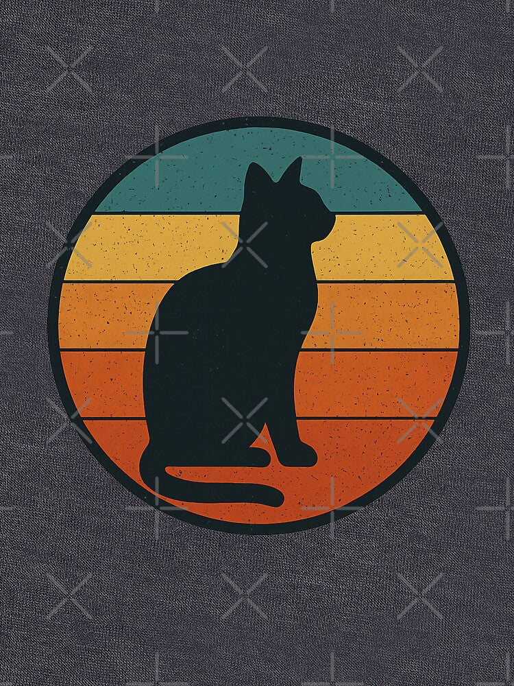 Retro Sunset Cat Silhouette – Vintage 70s Style by Bratak