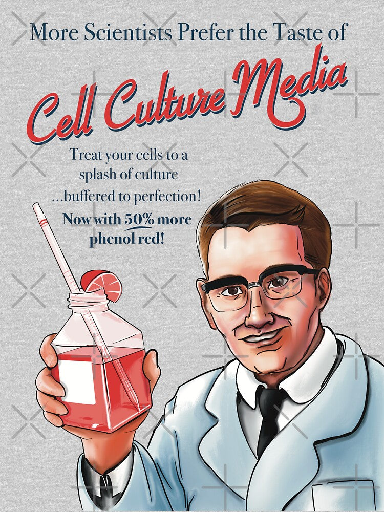 Vintage Cell Culture Media Ad by Science Lab Designs