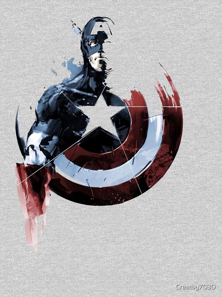 Grunge Captain America T-Shirt PNG | Distressed Superhero Shield Design by Creatby7030