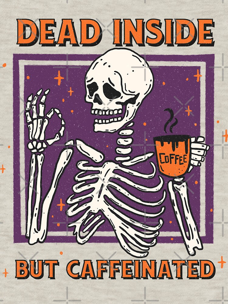 Dead Inside But Caffeinated Skeleton Coffee Pastel Goth by khanhnh