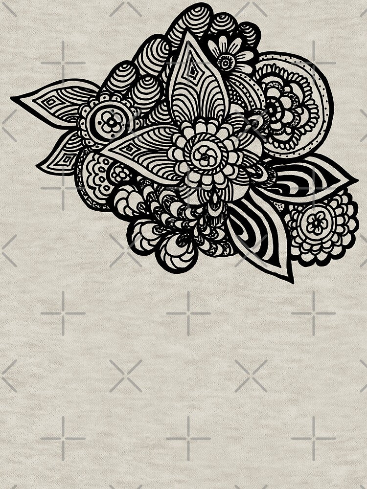 Floral doodle hand drawn by ANU911