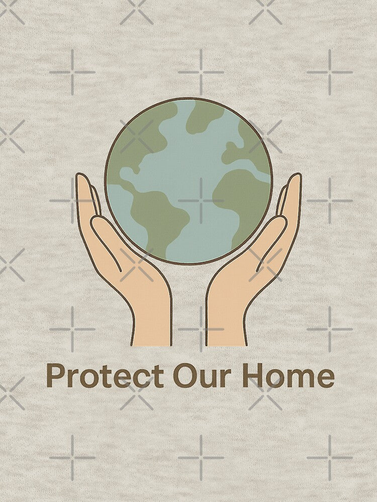 Protect Our Home – Minimalist Earth Illustration by Bratak
