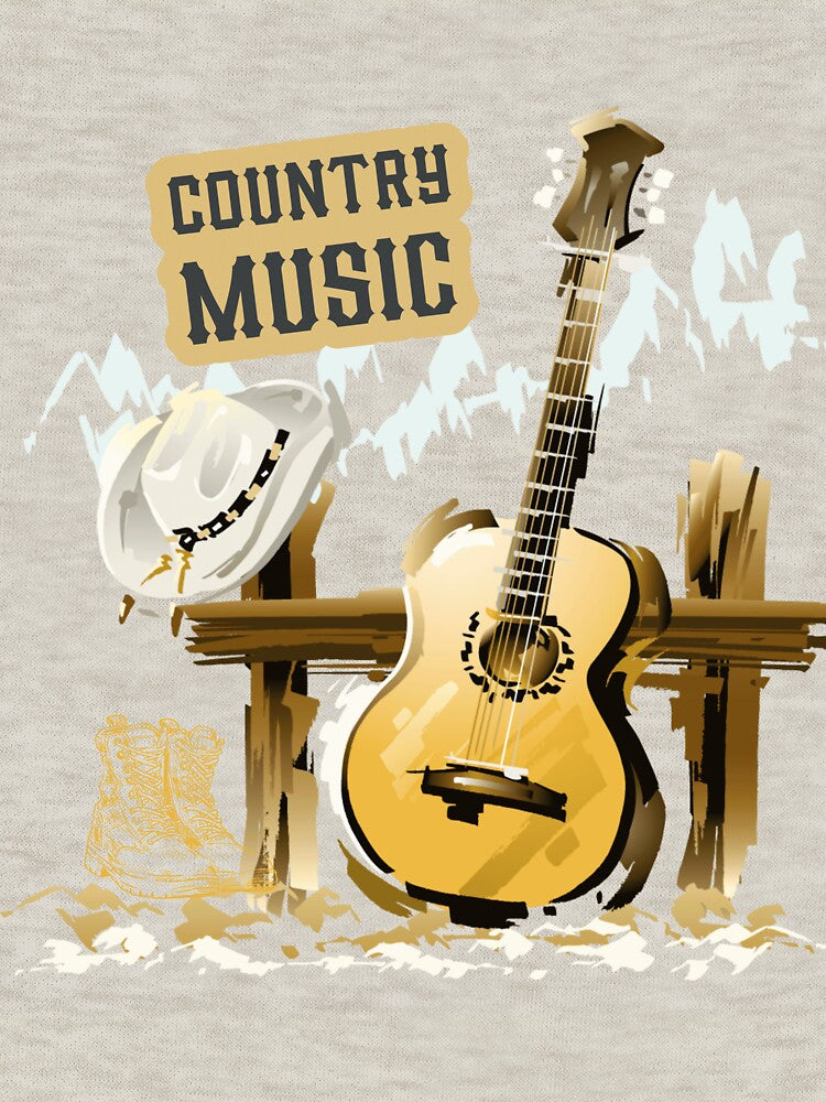 Country Music Western Guitar Cowboy Hat Vintage Country Music Lover. by LunaPrintCo