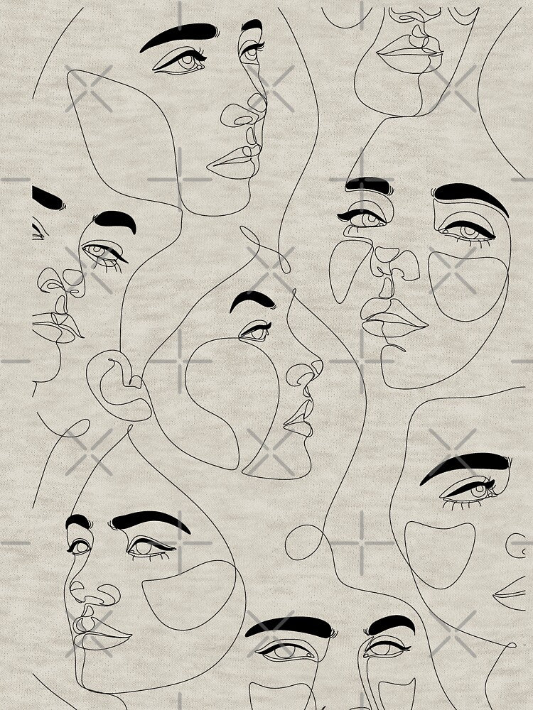 Single Line Face Art Print | Minimalist Woman Line Drawing  | Simple Line Art Female Face | Woman Face One Line Drawing | Neutral Wall Print by OneLinePrint