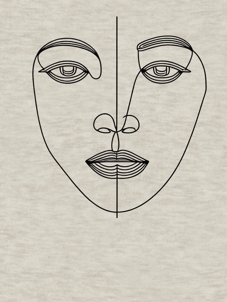 Minimalist Single Line Face | Abstract Modern Art T-shirt Design by PP Shop