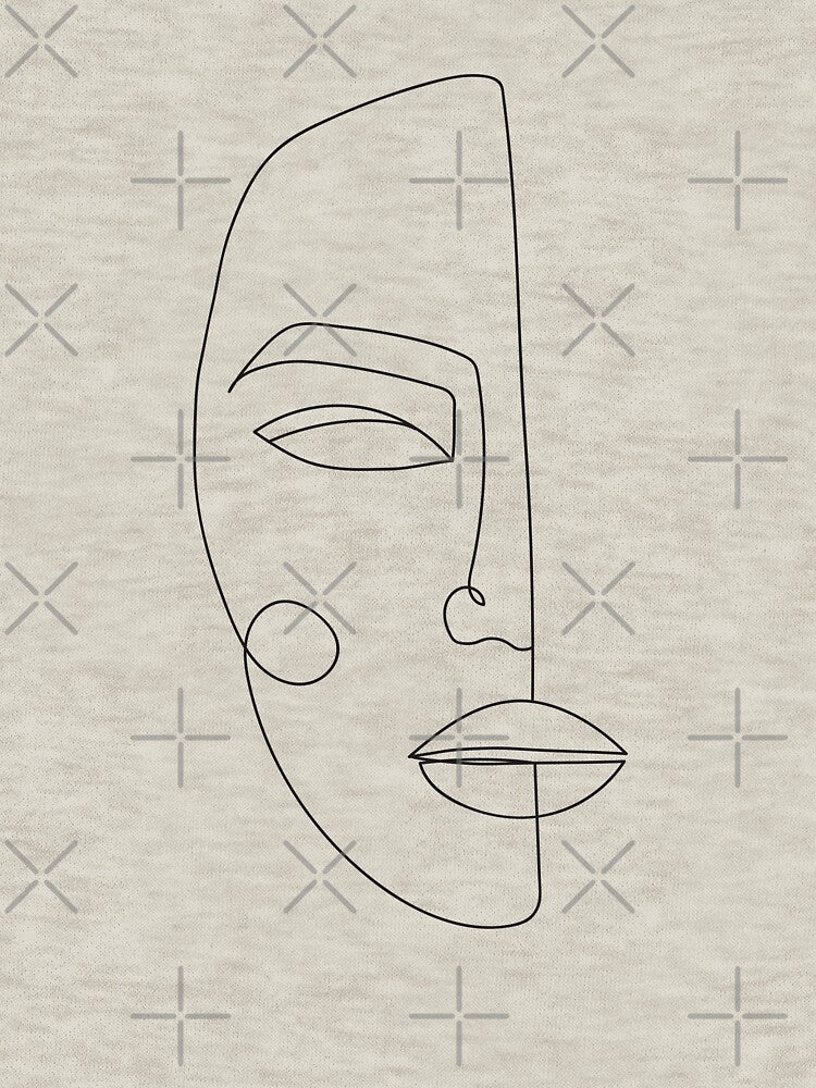 Face Minimal Gray by Valeria-Art
