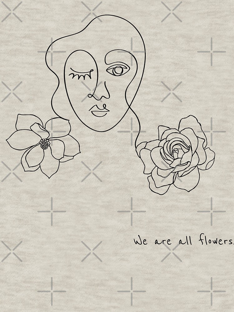 Woman Face Flowers Minimal Lineart | Inner Beauty by JooArtPrints  ★★★★★