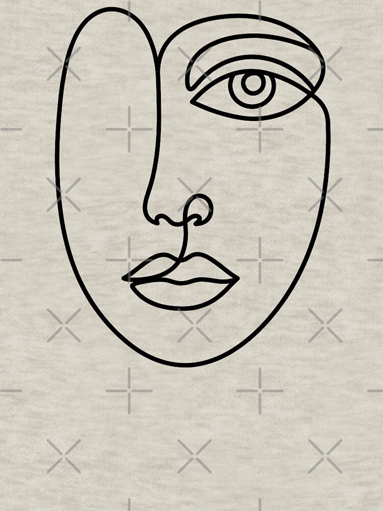 Minimalist Abstract Face Line Art Modern Minimalist Drawing by chattsuede