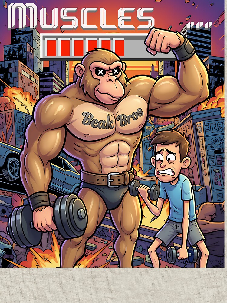 Beak Bros Muscle Mode – Gym Cartoon Artwork by BeakBros