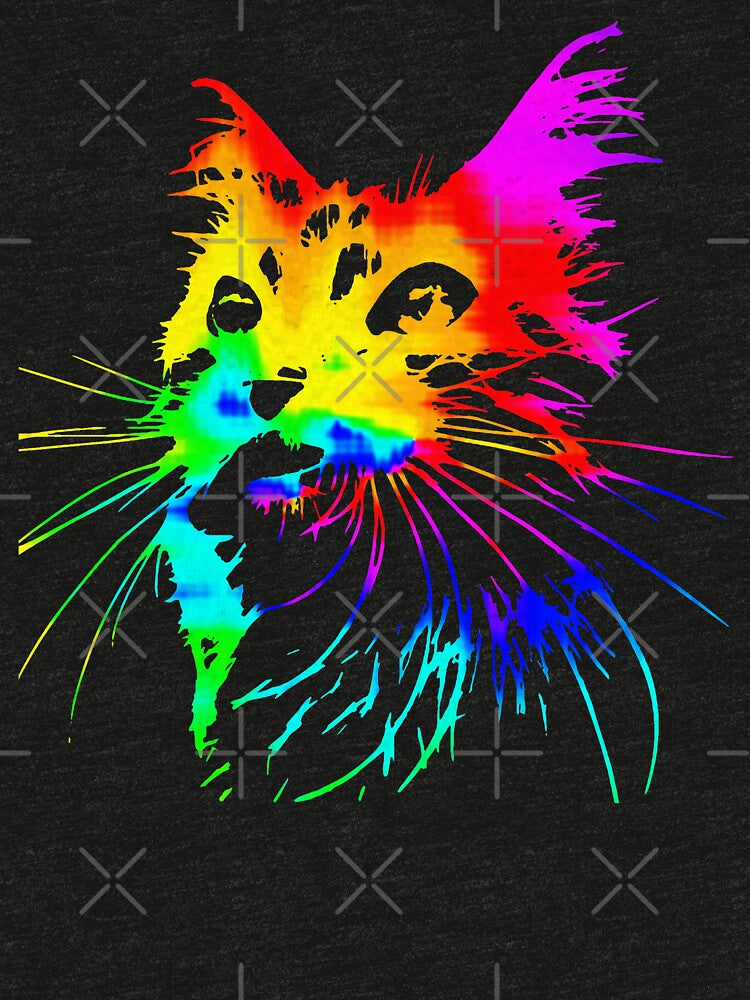 Tie dye cat, Rainbow cat, feline the purride by Chardo55
