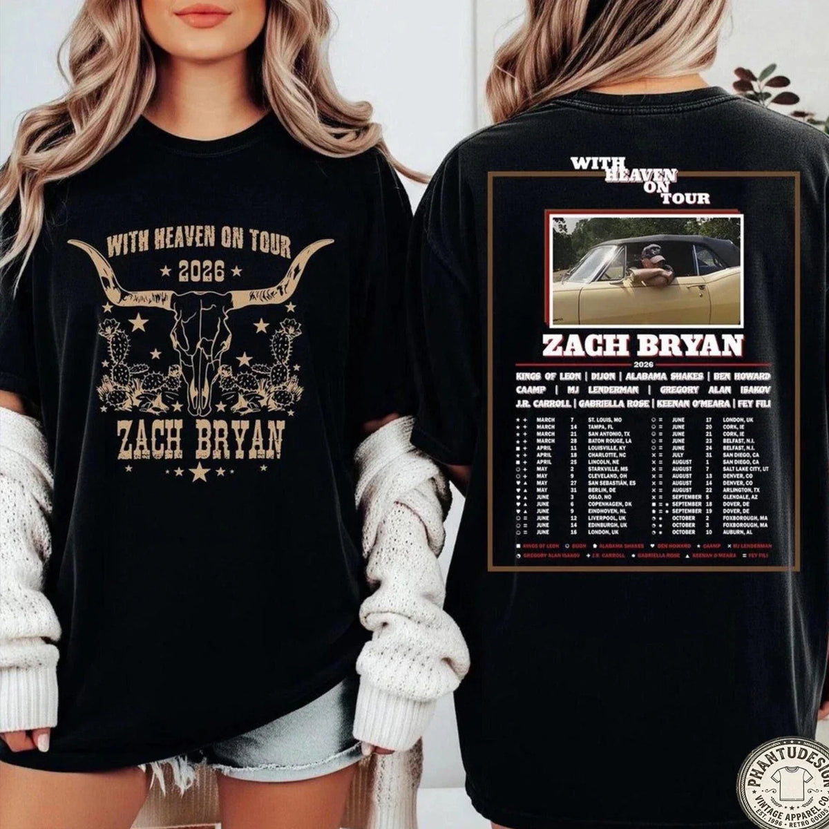 Zach Bryan Tour 2026 Heaven Tour Full Size Tee Unisex T-shirt, Sweatshirt, Hoodie (1)