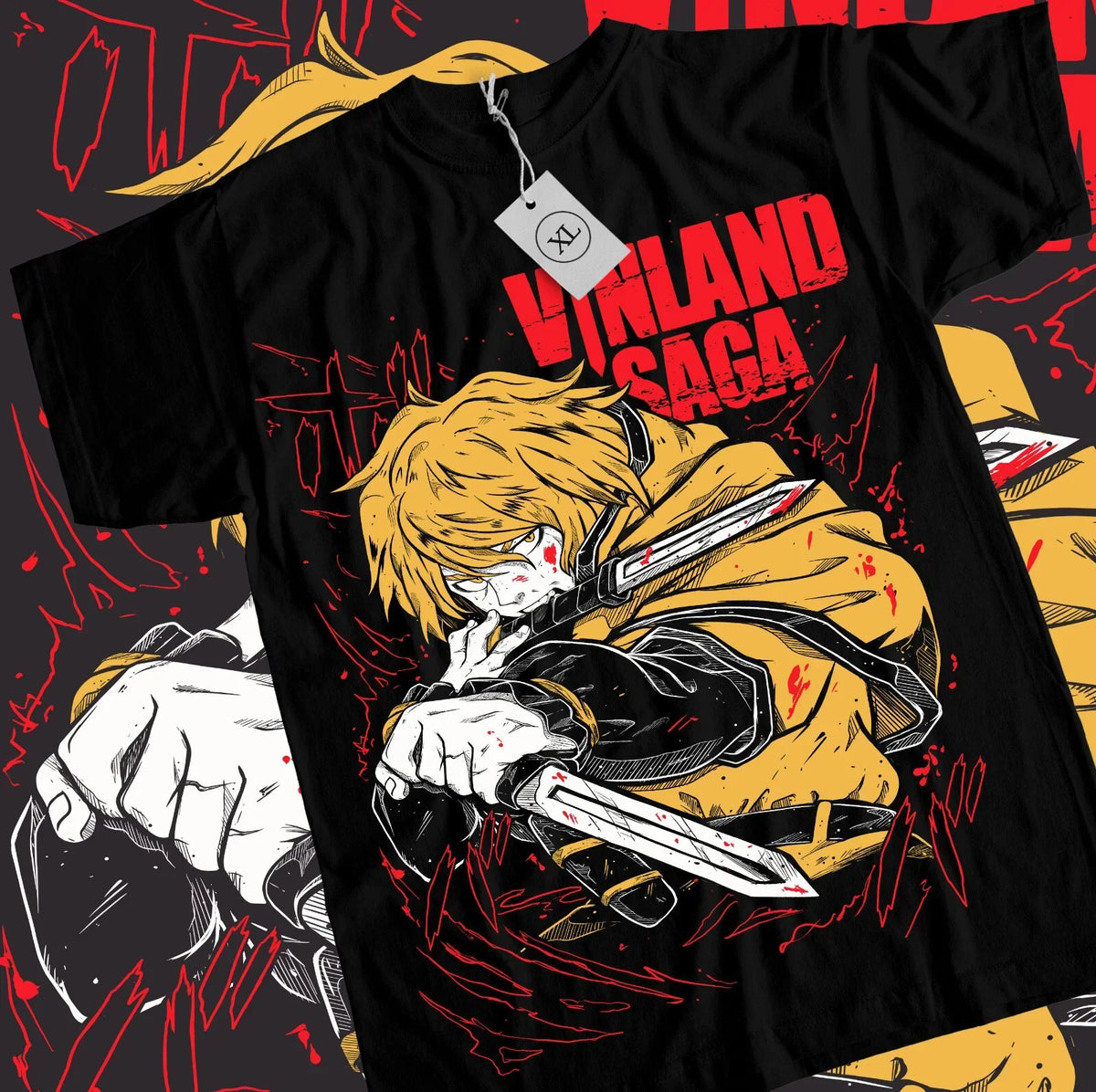 Vinland Saga Thorfinn Vinland Askeladd Manga Black Size Tee (1)