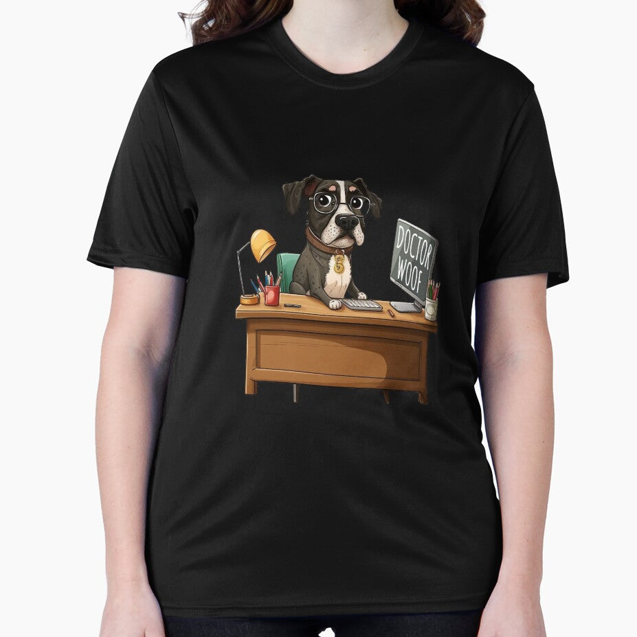 "Dogtor Woof Funny Dogtor T-Shirt" by Kamran-Sharjeel