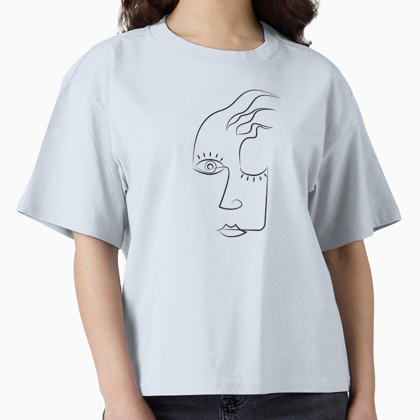 One line art of abstract face by evk-art