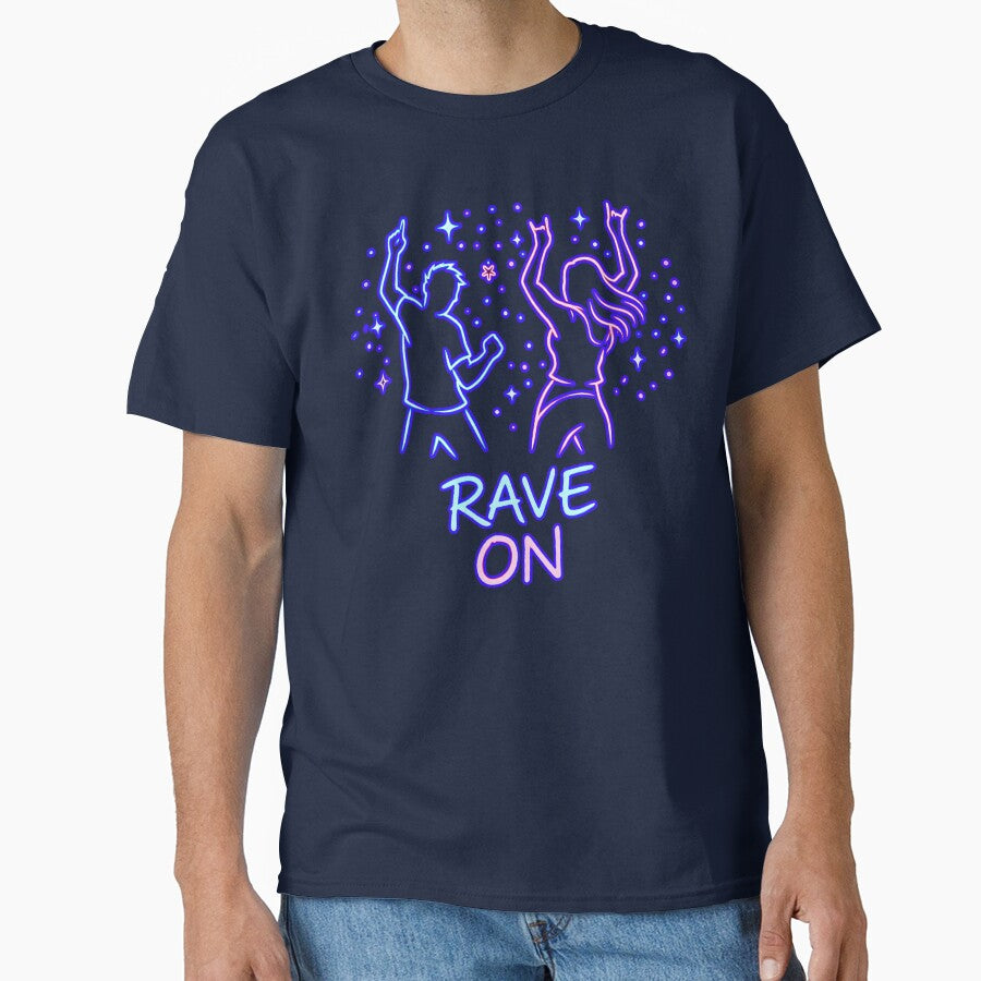 Rave On Neon Dancers – Minimalist Festival & Rave Graphic Design by leyfinder