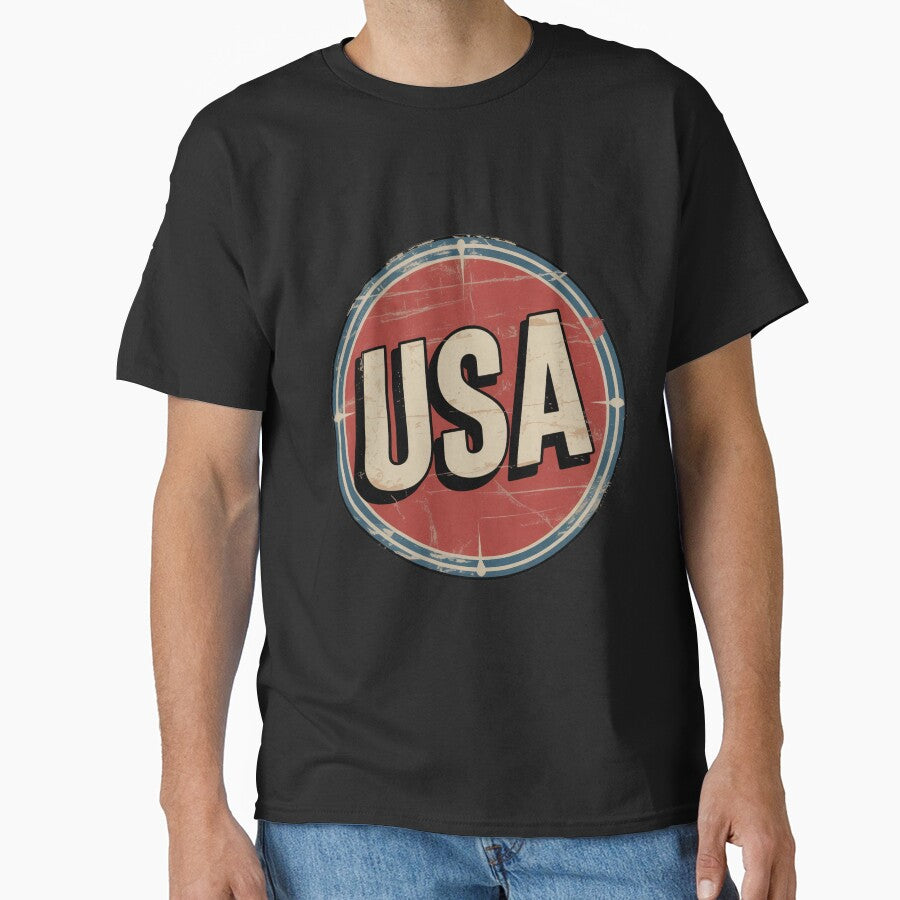 Retro USA Badge – Vintage Circular Americana by OldGloryForge