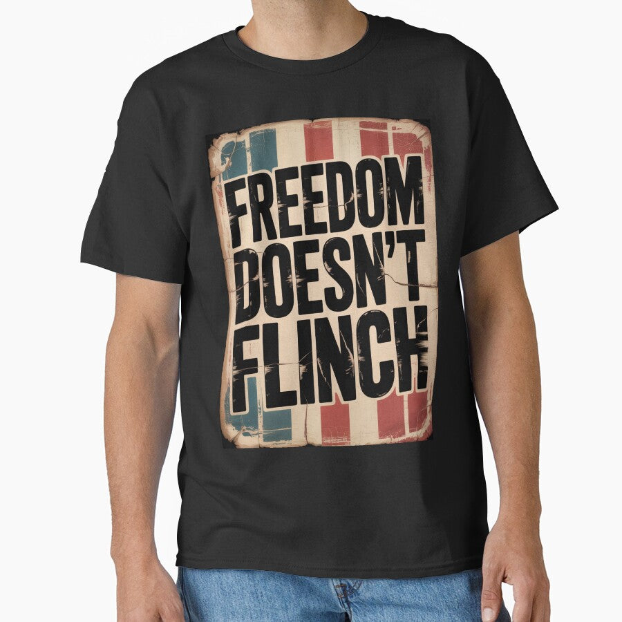 FREEDOM DOESN’T FLINCH – Vintage Distressed Americana by OldGloryForge
