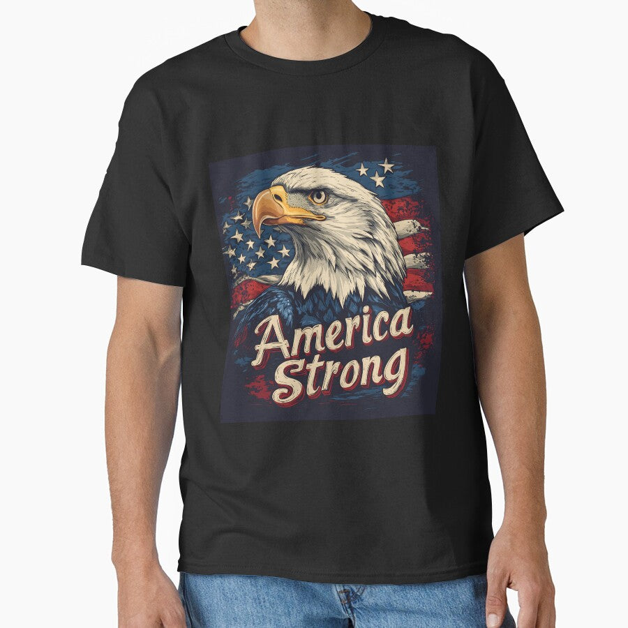 America Strong Bald Eagle & American Flag by OldGloryForge