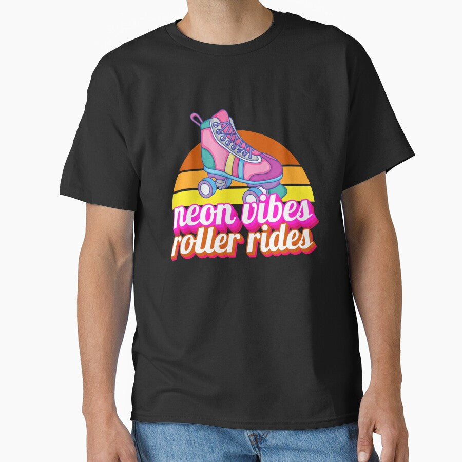 Neon Vibes, Roller Rides Roller Skates Design by LiamRhymes