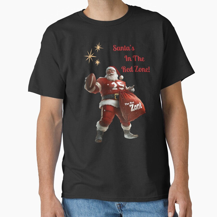 Santa's In The Red Zone Football Design by TheeCozyCorner