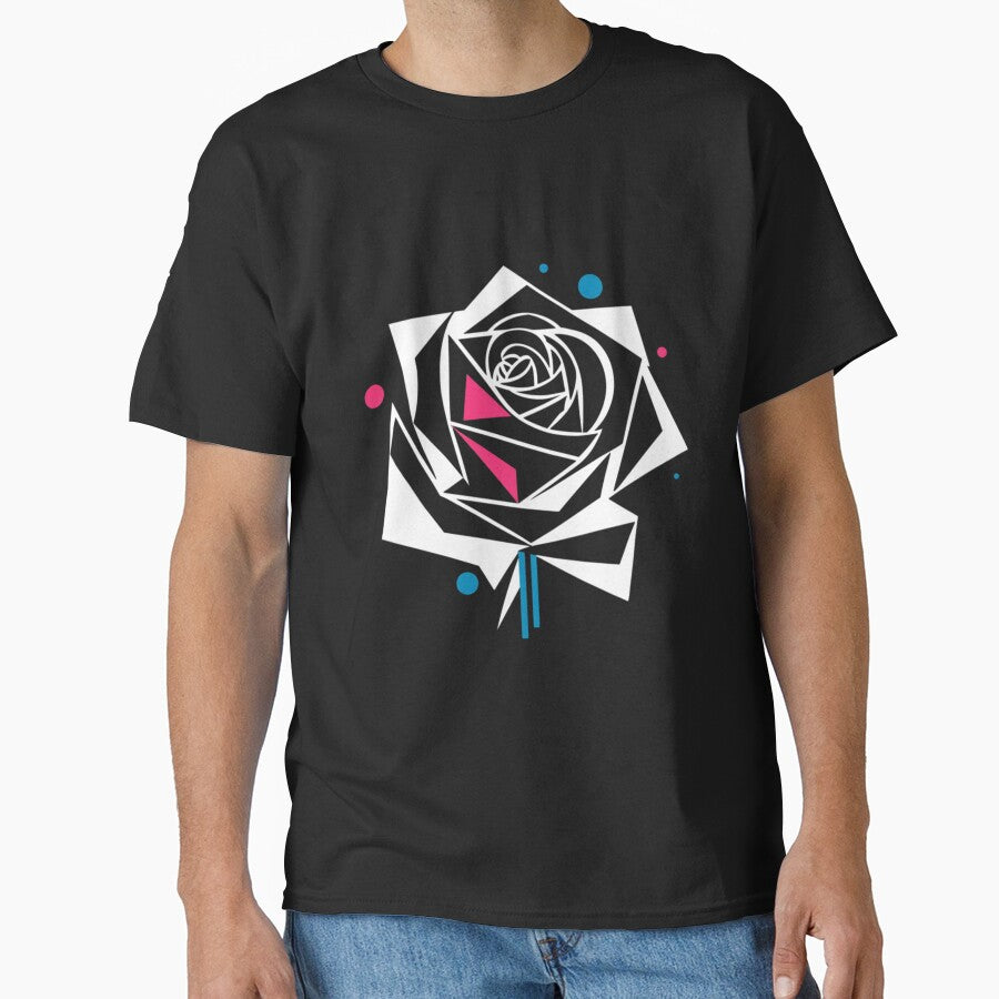 Geometric rose art print — modern botanical line design by xaiartist