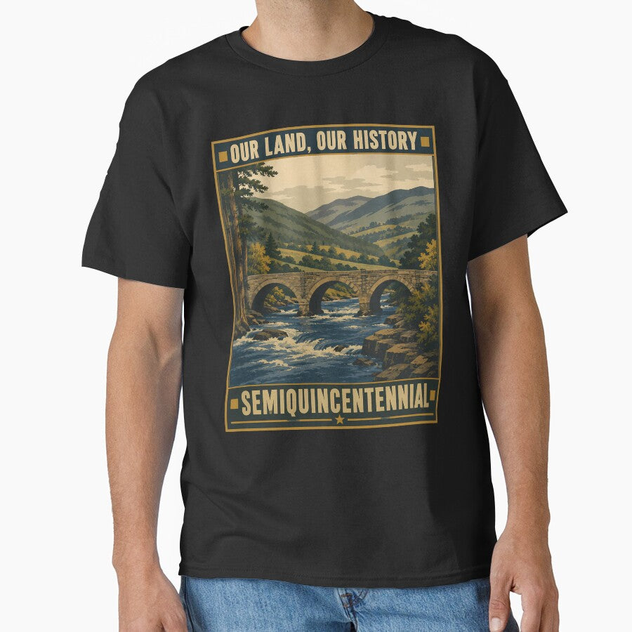 American Semiquincentennial Our Land Vintage Retro Landscape by chattsuede