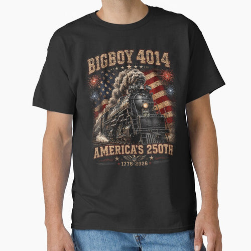 250Th Anniversary Usa Big Boy 4014 Train Vintage Us Flag by ripgoatclothing