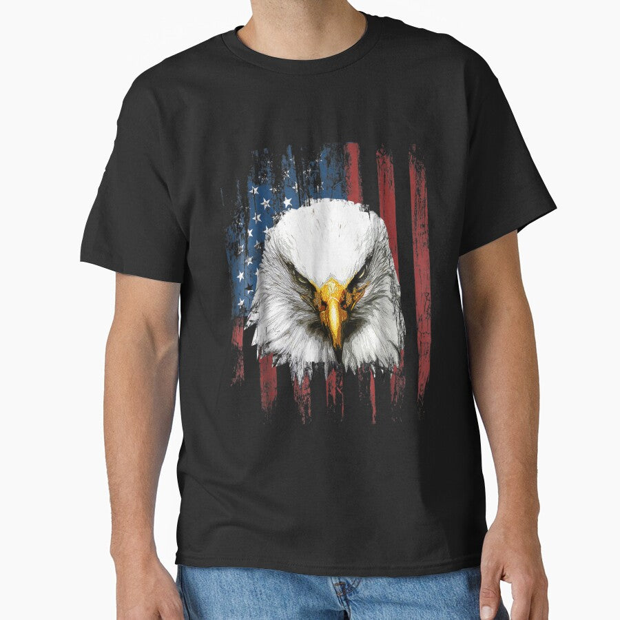 Bald Eagle American Flag 4th of July by DONWELCH
