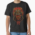 Japanese Samurai Oni Mask Vintage Demon Warrior Japanese Art T-Shirt by phsycartwork
