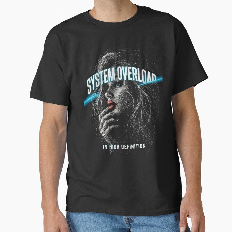 Cyber Existentialism Aesthetic T-Shirt - Abstract String Art Neon Graphic Hoodie by EIPTOW