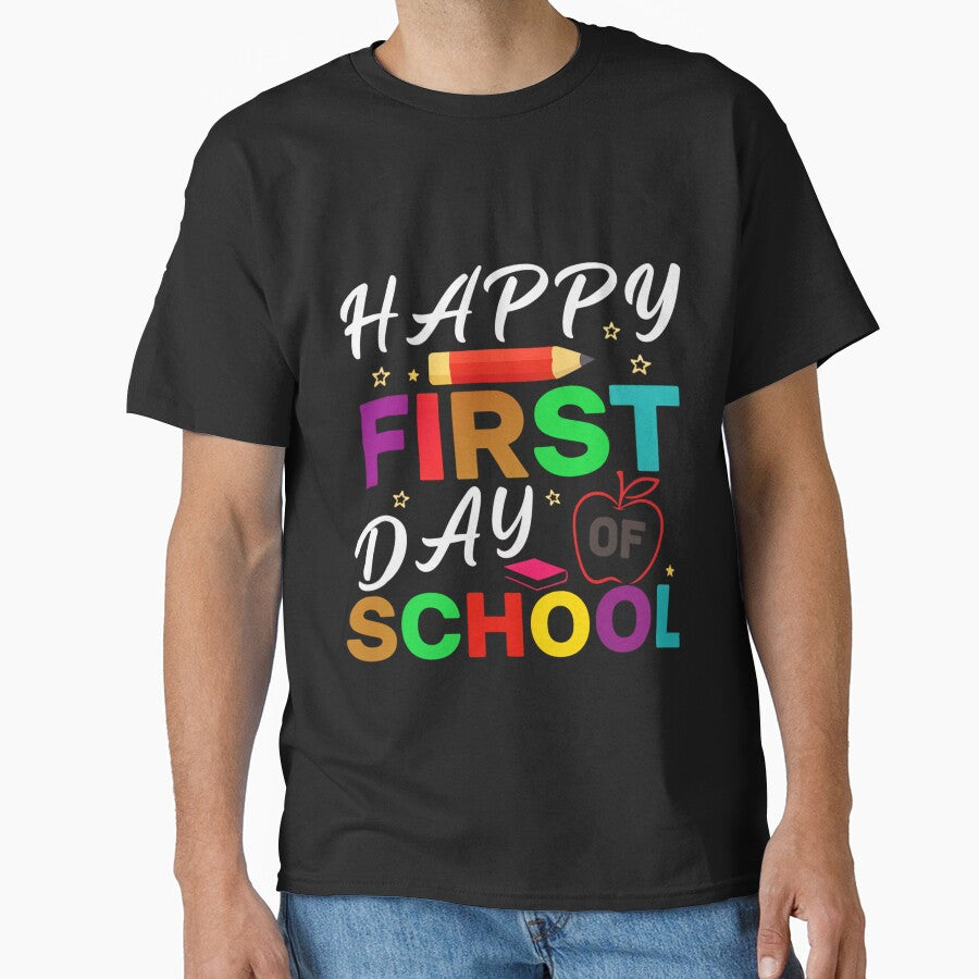 Happy First Day Of School Teacher Back To School Girls Kids T-Shirt by aymanraji