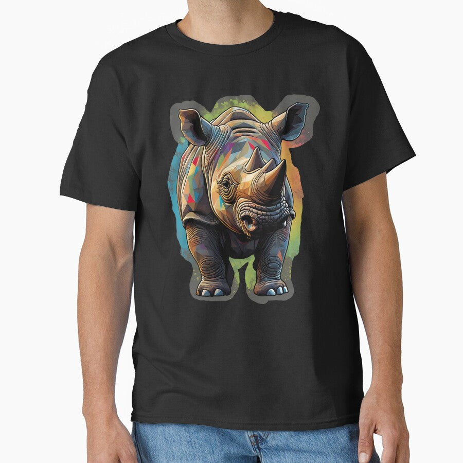GEOMETRIC RHINO colourful protect our wildlife design by Jt41