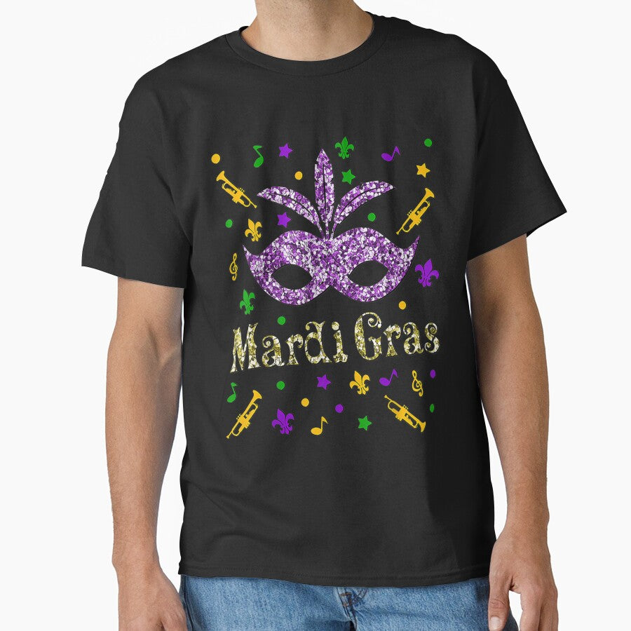 Mardi Gras T Shirt Mardi Gras 2022 Beads Mask Feathers by stanton88
