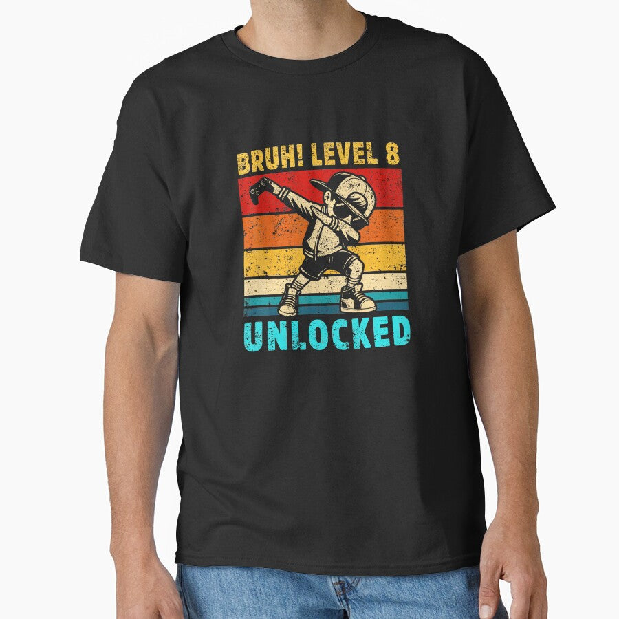 Bruh Level 8 Unlocked Funny 8th Birthday Gamer by FGTV2021