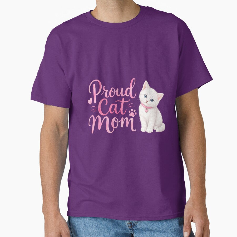 Proud Cat Mom White by Bara Lune Design