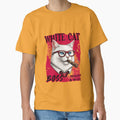 White Cat Boss Design – Funny White Cat with Cigar Mafia Style by PixelsPaws