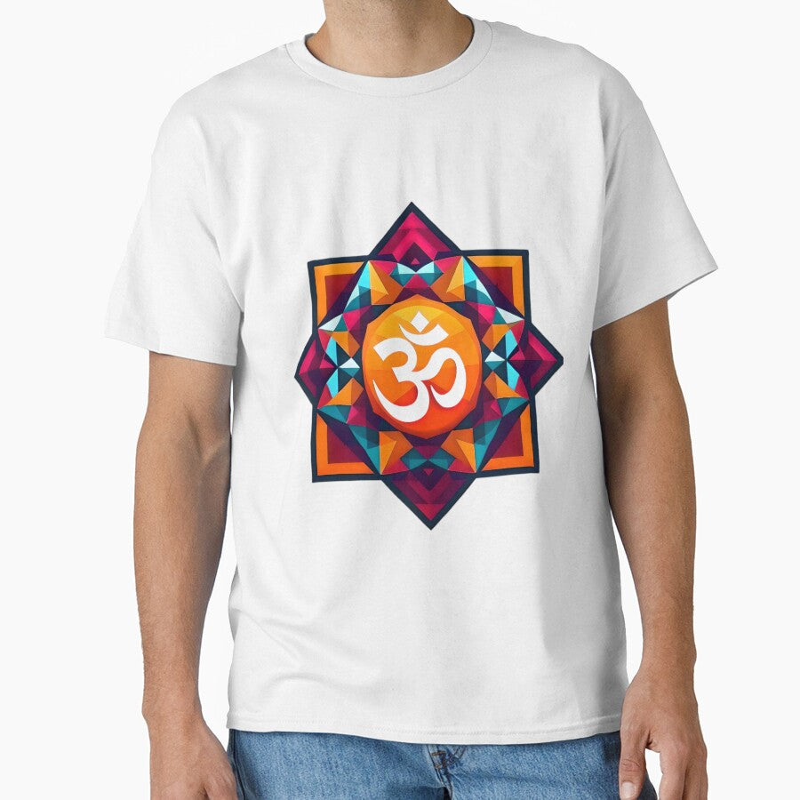 OM PEACE LOVE abstract geometric art Tshirts and print products by ZulryLifestyles