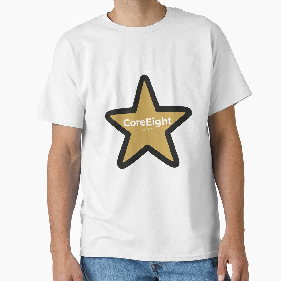CoreEight Gold Star Logo EST 2025 – Minimalist Premium Brand Design for T-Shirts & Stickers by CoreEight