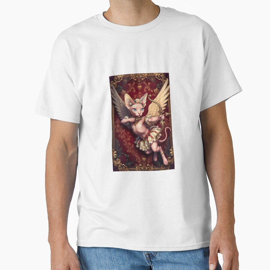 ​Cupid Sphynx: Pink Charm in a Golden Frame by FINEM-INTENTUM