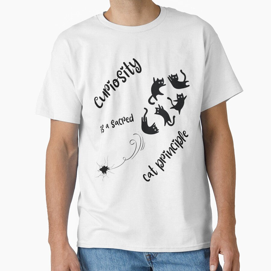 Curiosity Cats T-Shirt for Quirky Urban Pet Lovers by SmyrnaArtGalery