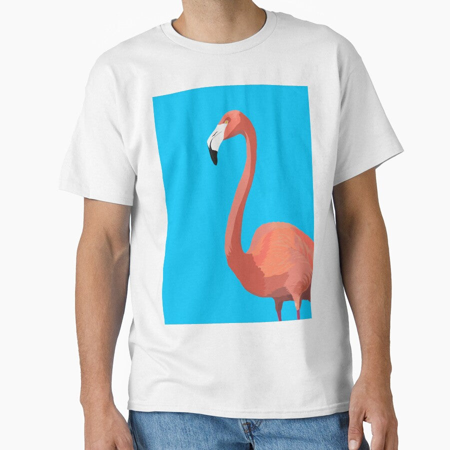 Flamingo on a blue background by Zoe Jane Designs