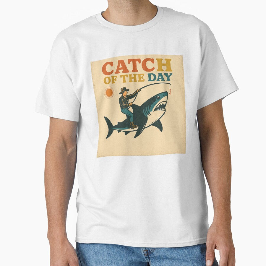 "Catch Of The Day " Funny Fisherman's humor, fishing fans,  retro flair. by Right-UR