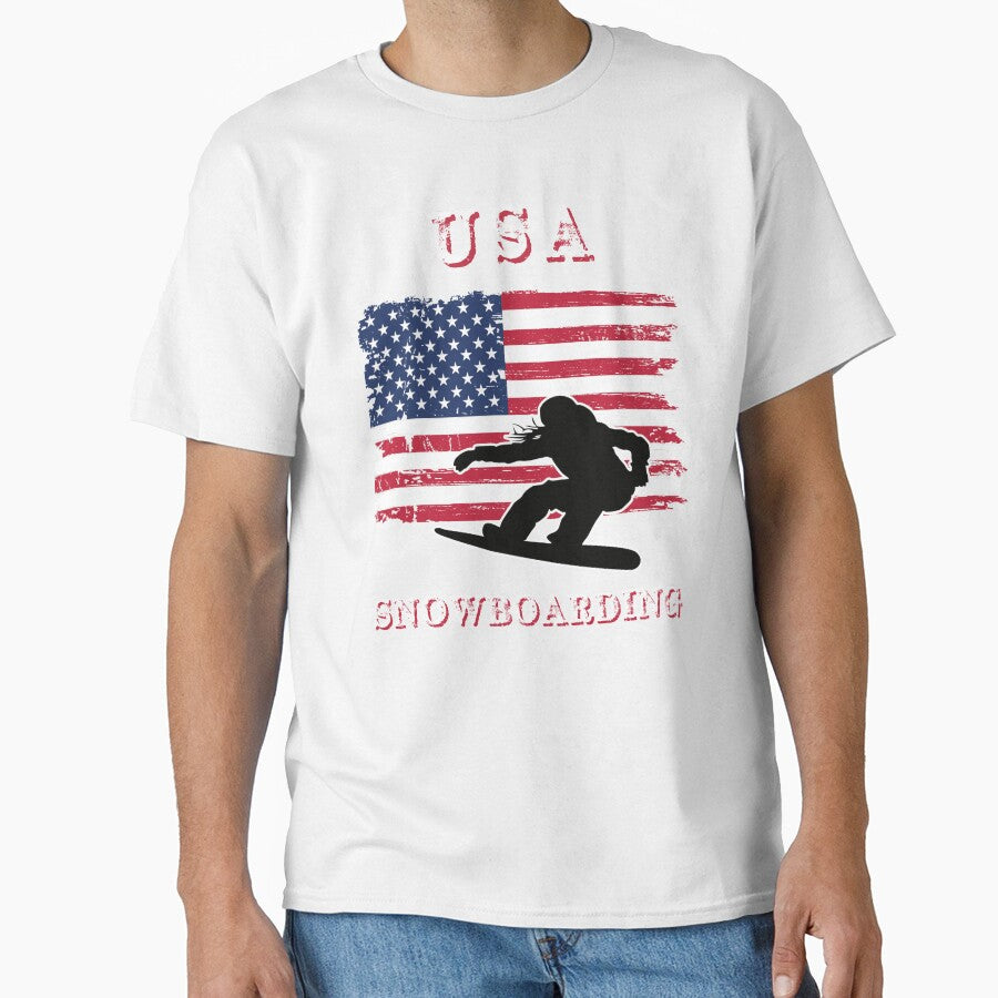 USA Snowboarding American USA Flag by R&BApparel